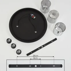 Suspension Verre Fumé-hofstein Plafonnier Klemtoo Noir, 3 lumières