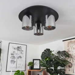 Suspension Verre Fumé-hofstein Plafonnier Klemtoo Noir, 3 lumières