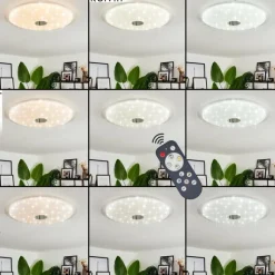 hofstein Plafonnier Klosters LED Blanc, 1 lumière, Télécommandes