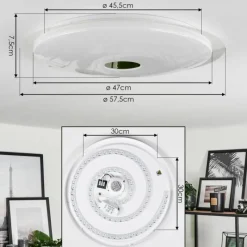 hofstein Plafonnier Klosters LED Blanc, 1 lumière, Télécommandes