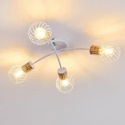 Lampes Vintages & Rétros-hofstein Plafonnier Koler Blanc, 4 lumières