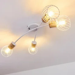 Lampes Vintages & Rétros-hofstein Plafonnier Koler Blanc, 4 lumières