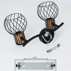 Lampes Vintages & Rétros-hofstein Plafonnier Koler Noir, 2 lumières