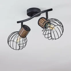 Lampes Vintages & Rétros-hofstein Plafonnier Koler Noir, 2 lumières