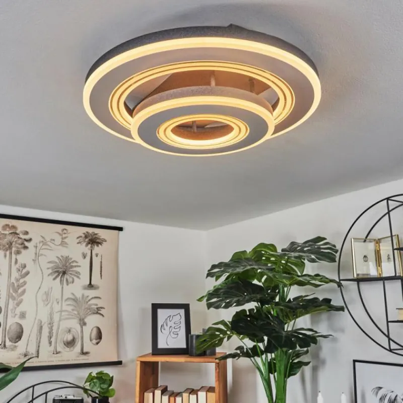 hofstein Plafonnier Kolo LED Gris, Blanc, 1 lumière, Télécommandes