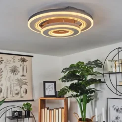 hofstein Plafonnier Kolo LED Gris, Blanc, 1 lumière, Télécommandes