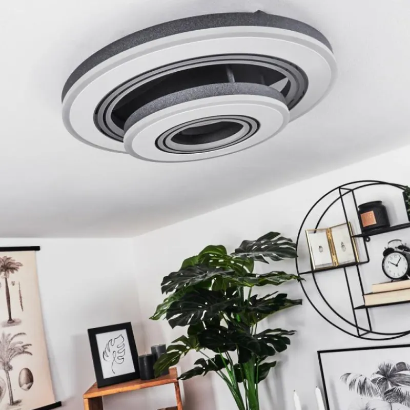 hofstein Plafonnier Kolo LED Gris, Blanc, 1 lumière, Télécommandes