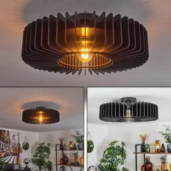 hofstein Plafonnier Konbongou Noir, 1 lumière