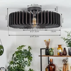 hofstein Plafonnier Konbongou Noir, 1 lumière