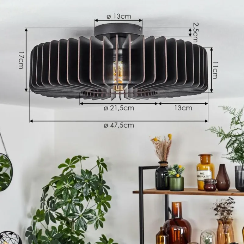 hofstein Plafonnier Konbongou Noir, 1 lumière