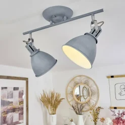 hofstein Plafonnier Koppom Bleu, Gris, 2 lumières* Spots Et Projecteurs