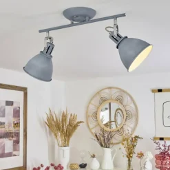 hofstein Plafonnier Koppom Bleu, Gris, 2 lumières* Spots Et Projecteurs