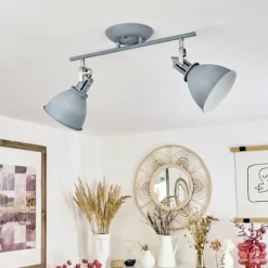 hofstein Plafonnier Koppom Bleu, Gris, 2 lumières* Spots Et Projecteurs
