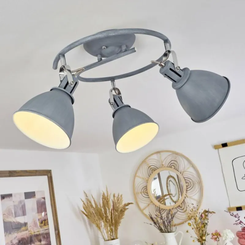 hofstein Plafonnier Koppom Bleu, Gris, 3 lumières* Spots Et Projecteurs