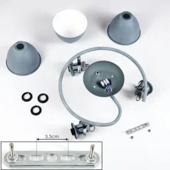 hofstein Plafonnier Koppom Bleu, Gris, 3 lumières* Spots Et Projecteurs