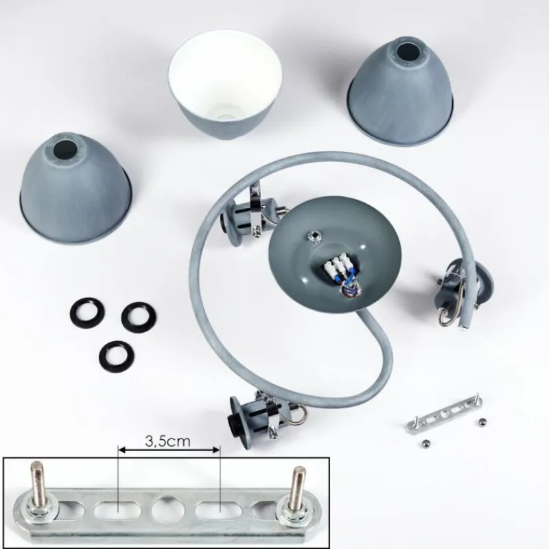 hofstein Plafonnier Koppom Bleu, Gris, 3 lumières* Spots Et Projecteurs