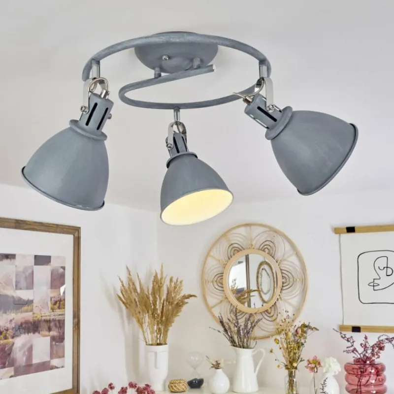 hofstein Plafonnier Koppom Bleu, Gris, 3 lumières* Spots Et Projecteurs