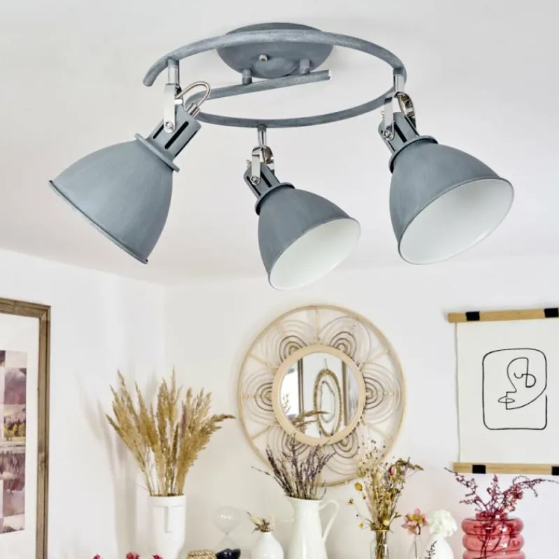 hofstein Plafonnier Koppom Bleu, Gris, 3 lumières* Spots Et Projecteurs