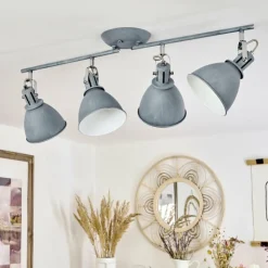 hofstein Plafonnier Koppom Bleu, Gris, 4 lumières