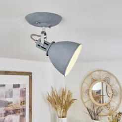 Luminaires Scandinaves-hofstein Plafonnier Koppom Chrome, Gris, 1 lumière