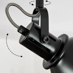 Lampes Dorées-hofstein Plafonnier Koppom Noir, 2 lumières