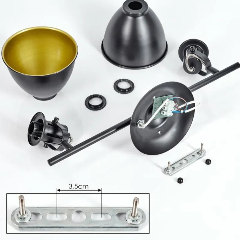 Lampes Dorées-hofstein Plafonnier Koppom Noir, 2 lumières