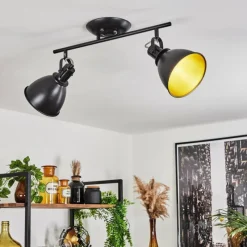 Lampes Dorées-hofstein Plafonnier Koppom Noir, 2 lumières