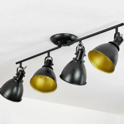 Lampes Dorées-hofstein Plafonnier Koppom Noir, 4 lumières