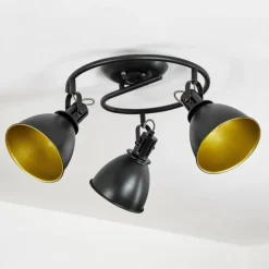 Lampes Dorées-hofstein Plafonnier Koppom Noir, 3 lumières