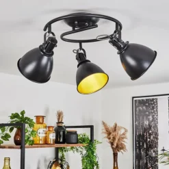 Lampes Dorées-hofstein Plafonnier Koppom Noir, 3 lumières