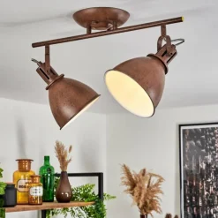 Lampes Industrielles-hofstein Plafonnier Koppom Rouille, 2 lumières