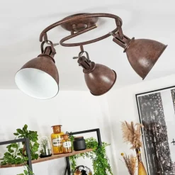 Luminaires Rustiques-hofstein Plafonnier Koppom Rouille, 3 lumières