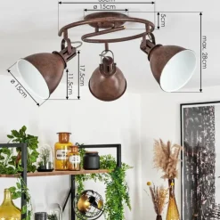 Luminaires Rustiques-hofstein Plafonnier Koppom Rouille, 3 lumières