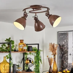 Luminaires Rustiques-hofstein Plafonnier Koppom Rouille, 3 lumières