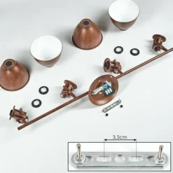 Lampes Industrielles-hofstein Plafonnier Koppom Rouille, 4 lumières