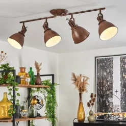 Lampes Industrielles-hofstein Plafonnier Koppom Rouille, 4 lumières