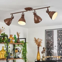 Lampes Industrielles-hofstein Plafonnier Koppom Rouille, 4 lumières