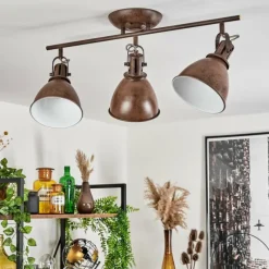 Lampes Industrielles-hofstein Plafonnier Koppom Rouille, 3 lumières