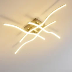 hofstein Plafonnier Kosola LED Nickel mat, 4 lumières