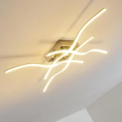 hofstein Plafonnier Kosola LED Nickel mat, 4 lumières