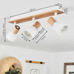 Luminaires Scandinaves-hofstein Plafonnier Kouek Écru, Blanc, 3 lumières