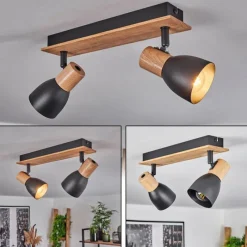 Luminaires Scandinaves-hofstein Plafonnier Kouek Écru, Noir, 2 lumières