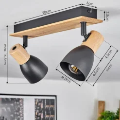 Luminaires Scandinaves-hofstein Plafonnier Kouek Écru, Noir, 2 lumières