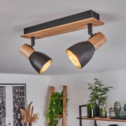 Luminaires Scandinaves-hofstein Plafonnier Kouek Écru, Noir, 2 lumières