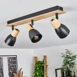 Luminaires Scandinaves-hofstein Plafonnier Kouek Écru, Noir, 3 lumières