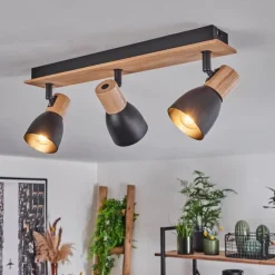 Luminaires Scandinaves-hofstein Plafonnier Kouek Écru, Noir, 3 lumières