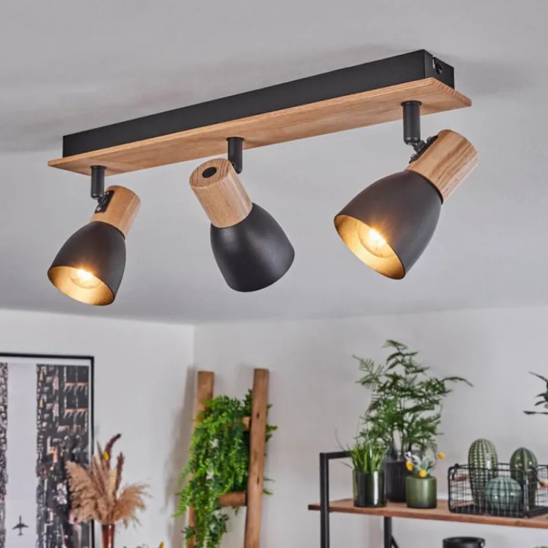 Luminaires Scandinaves-hofstein Plafonnier Kouek Écru, Noir, 3 lumières