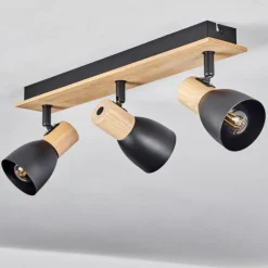 Luminaires Scandinaves-hofstein Plafonnier Kouek Écru, Noir, 3 lumières