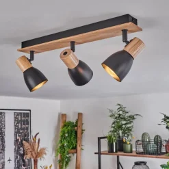 Luminaires Scandinaves-hofstein Plafonnier Kouek Écru, Noir, 3 lumières