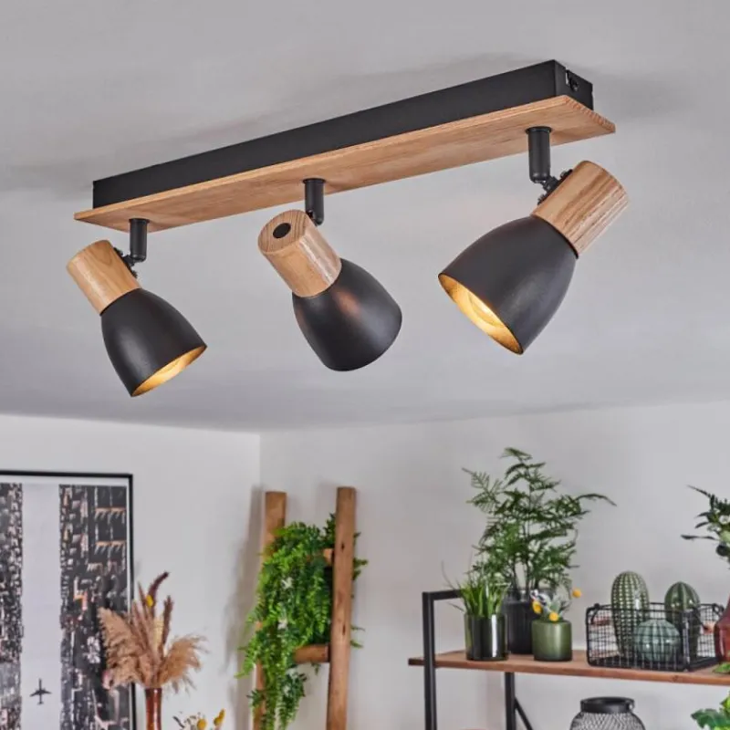 Luminaires Scandinaves-hofstein Plafonnier Kouek Écru, Noir, 3 lumières